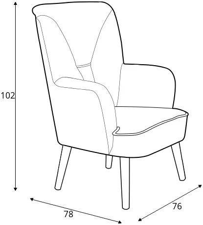 Tapicerowany fotel Bishop popielaty