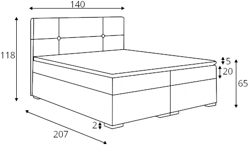 Postel boxspring 140 Gaia