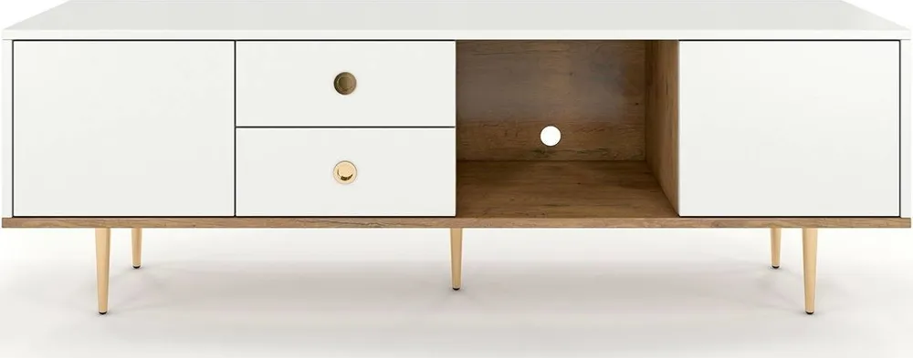 Bílý moderní TV stolek do obývacího pokoje Harmoni