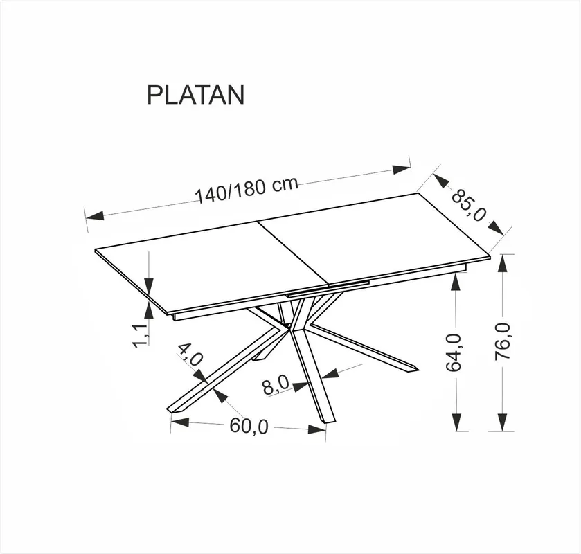 Stół Platan 140 rozkładany