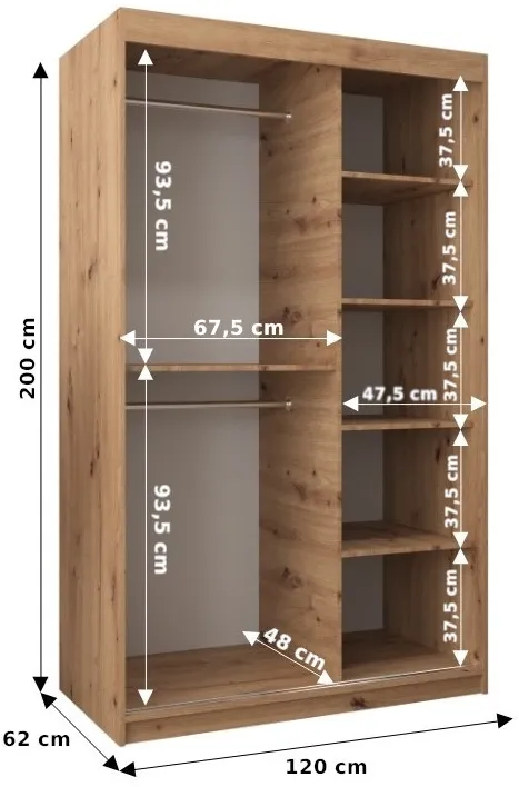 Skriňa s posuvnými dverami Lamelo 1 120
