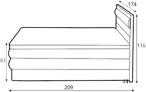 Postel boxspring Diori 160