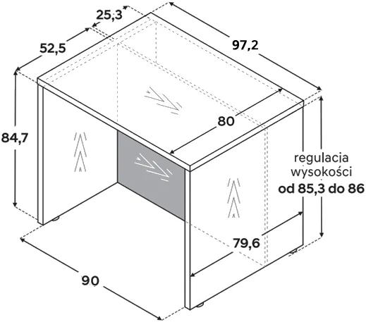 Wyspa kuchenna KAM o szerokości 90 cm