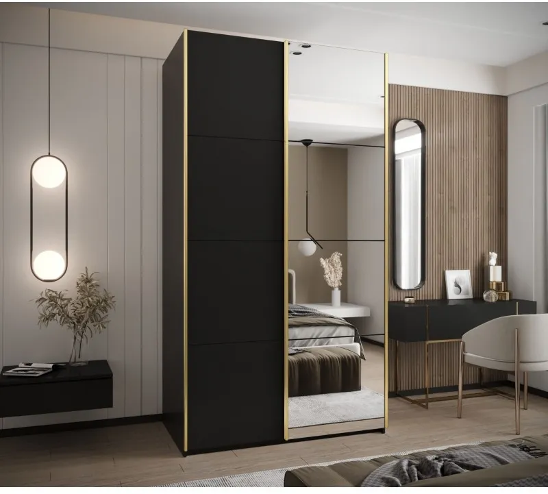 Šatní skříň s posuvnými dveřmi se zrcadlem Lux 3 140