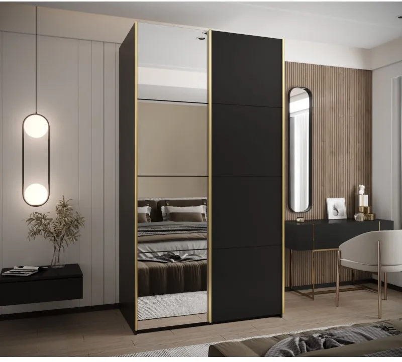 Šatní skříň s posuvnými dveřmi se zrcadlem Lux 3 140