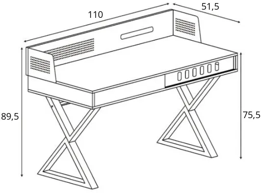 Funkčný písací stôl do kancelárie alebo pracovne B-43
