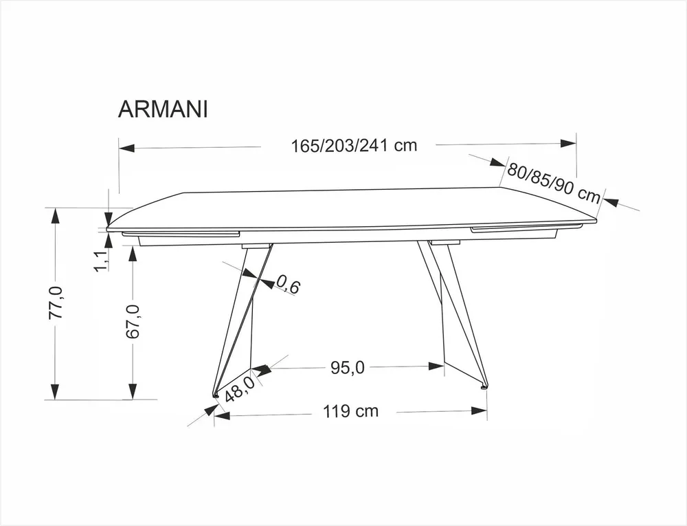 Stół Armani 165
