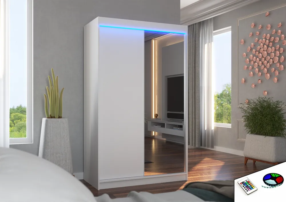 Šatní skříň Rewena 120 s osvětlením