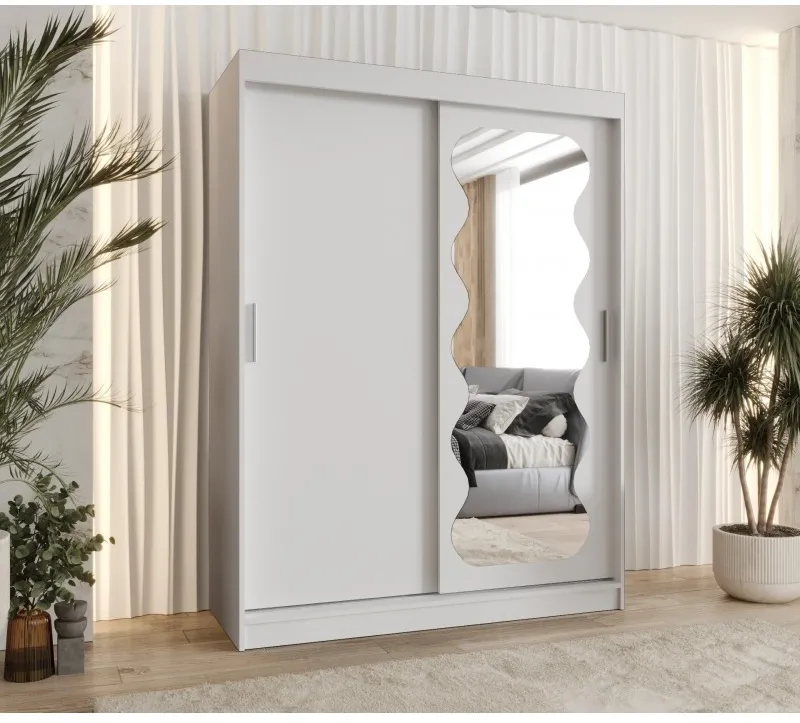 Šatní skříň s posuvnými dveřmi se zrcadlem Spoti 150 cm