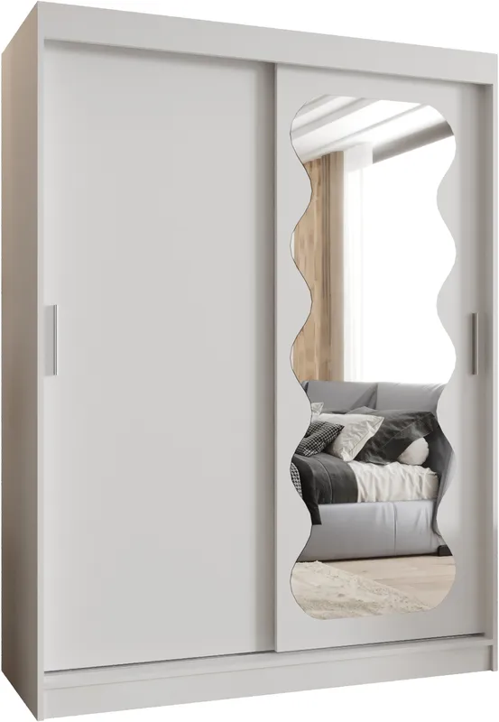 Šatní skříň s posuvnými dveřmi se zrcadlem Spoti 150 cm