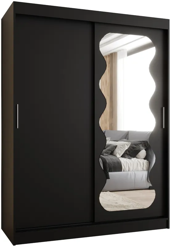 Šatní skříň s posuvnými dveřmi se zrcadlem Spoti 150 cm