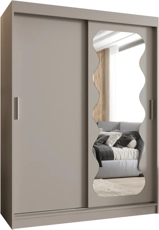 Šatní skříň s posuvnými dveřmi se zrcadlem Spoti 150 cm
