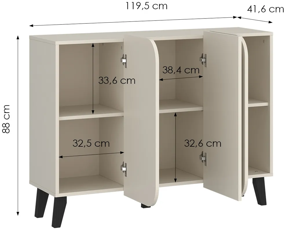 Komoda trojdverová Smooth Edge