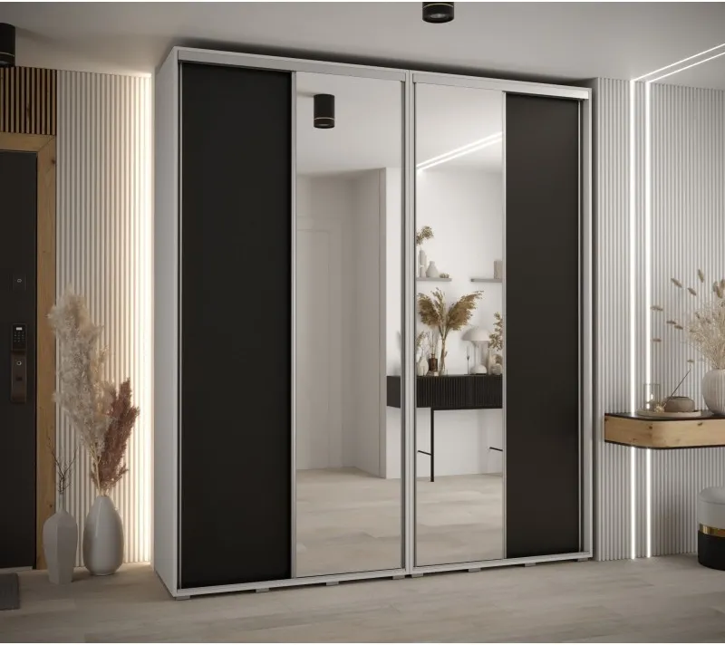 Skriňa s posuvnými dverami so zrkadlom vysoká Davos 3 210 hĺbka 45 cm