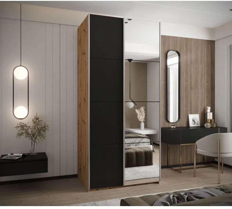 Šatní skříň s posuvnými dveřmi se zrcadlem Lux 3 110