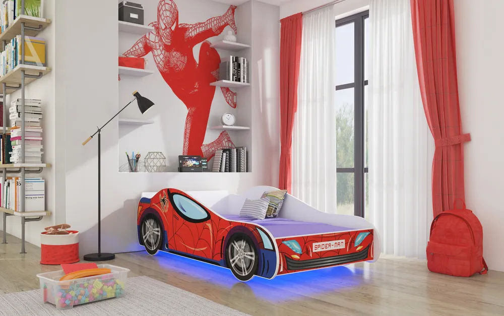 Postel s matrací a osvětlením Spider 140 cm