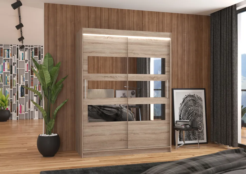 Šatní skříň Florento 150 s osvětlením