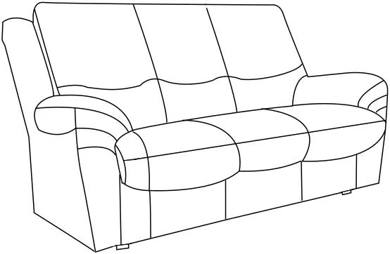 3-osobowa sofa Kreta z funkcją spania typu stelaż belgijski