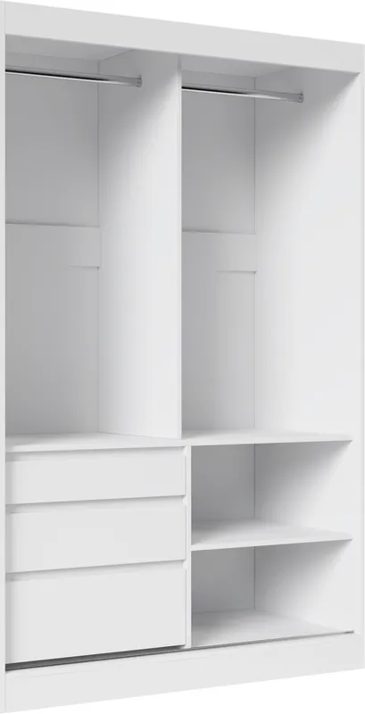 Šatní skříň s posuvnými dveřmi se zrcadlem Haidar 140 cm