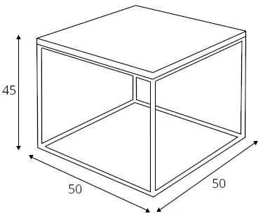 Konferenční stolek na kovových rámech do obývacího pokoje Tensio Solid Wood 50