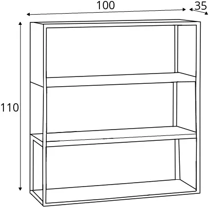 Prostorný kovový regál do obývacího pokoje Hyller Side 100x110