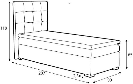 Postel boxspring 90 Claudia