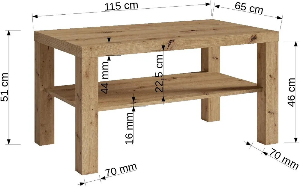 Stolek Sven 115x65 cm