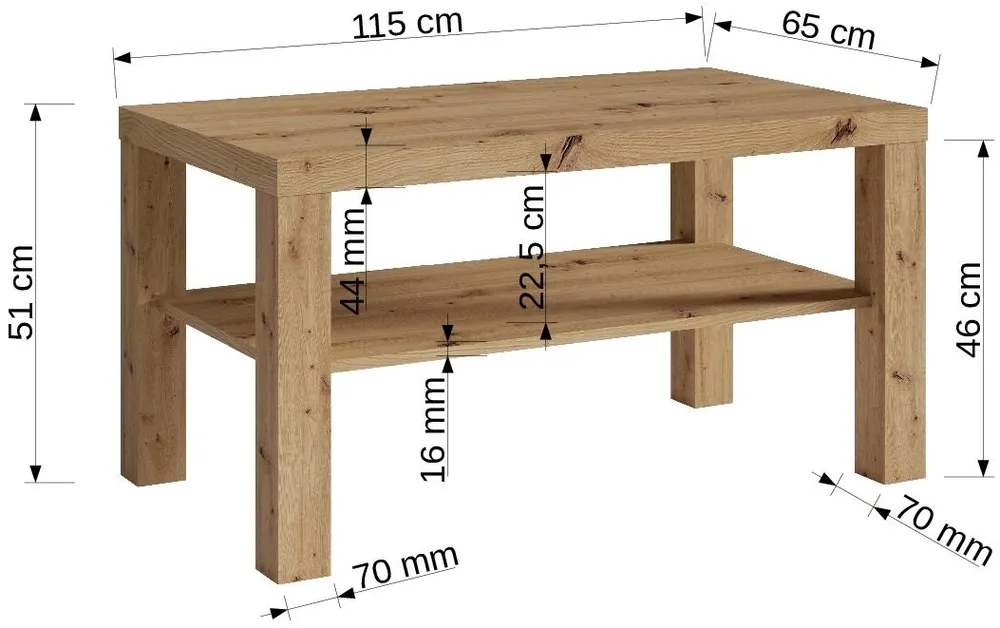 Stolík Sven 115x65 cm