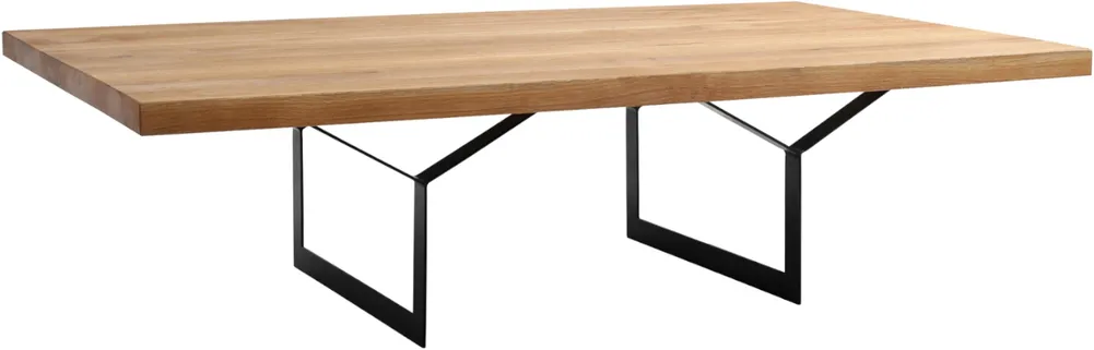 Stůl na kovových rámech do jídelny 140 Longo Solid Wood