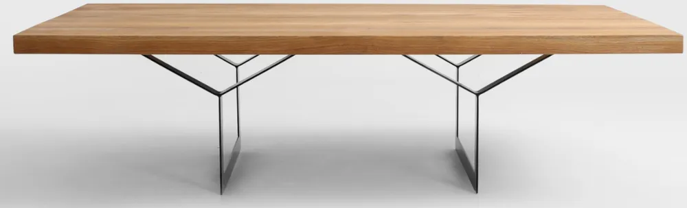 Stůl na kovových rámech do jídelny 140 Longo Solid Wood