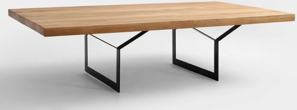Stůl na kovových rámech do jídelny 140 Longo Solid Wood