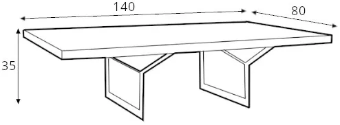 Stůl na kovových rámech do jídelny 140 Longo Solid Wood