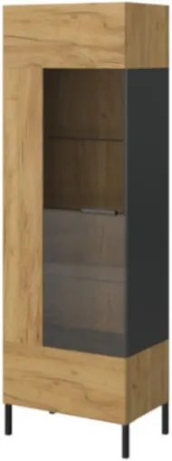 Vysoká prosklená vitrína do obývacího pokoje Santes