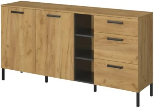 Velká komoda se skříňkami a zásuvkami do obývacího pokoje Santes