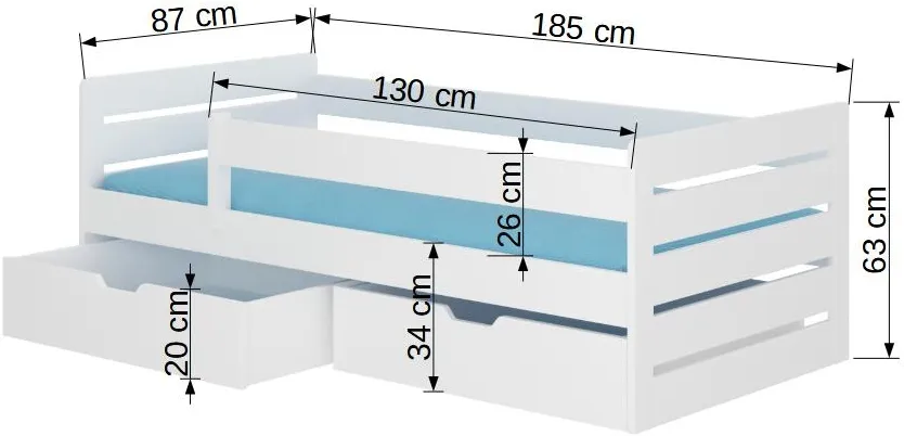Łóżko Bemma 180x80 ze stelażem i materacem
