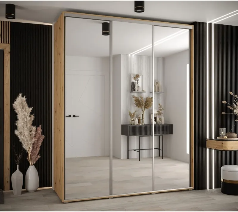 Šatní skříň s posuvnými dveřmi Davos 2 200, hloubka 60 cm
