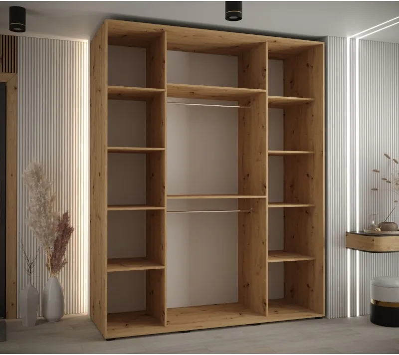Šatní skříň s posuvnými dveřmi Davos 2 200, hloubka 60 cm