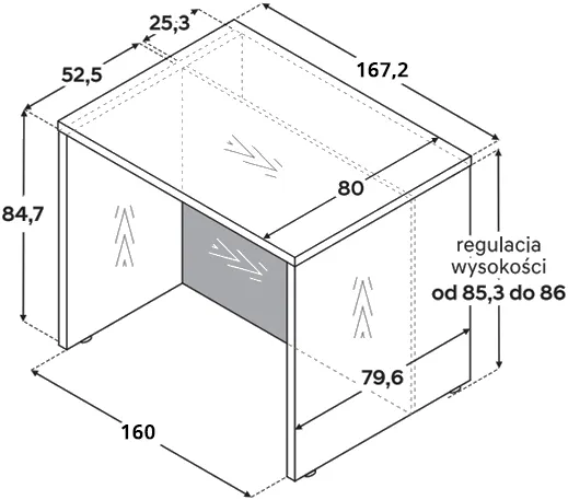 Wyspa kuchenna KAM o szerokości 160 cm