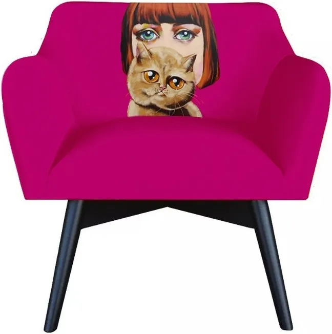 Fotel POP-ART Dama z kotem