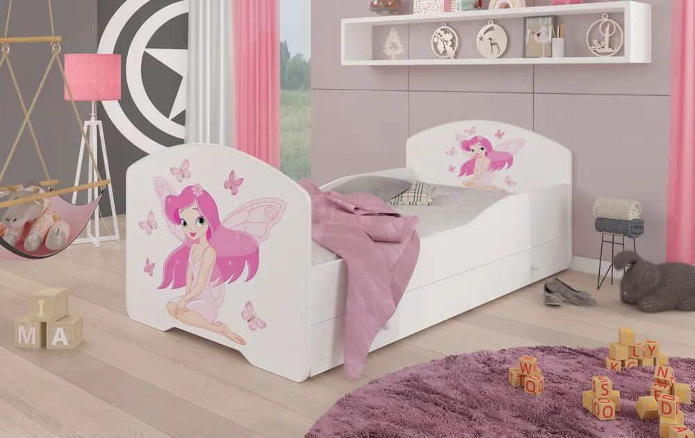 Łóżko z materacem i szufladą Pepe Girl with Wings 140