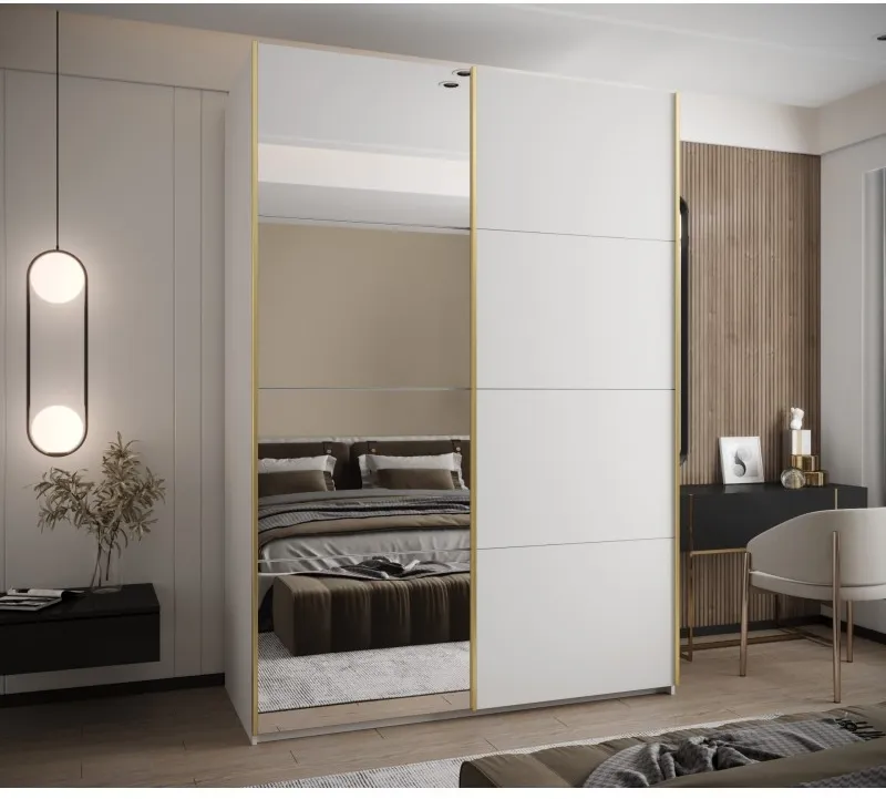 Šatní skříň s posuvnými dveřmi se zrcadlem Lux 3 170