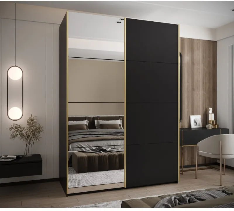 Šatní skříň s posuvnými dveřmi se zrcadlem Lux 3 170