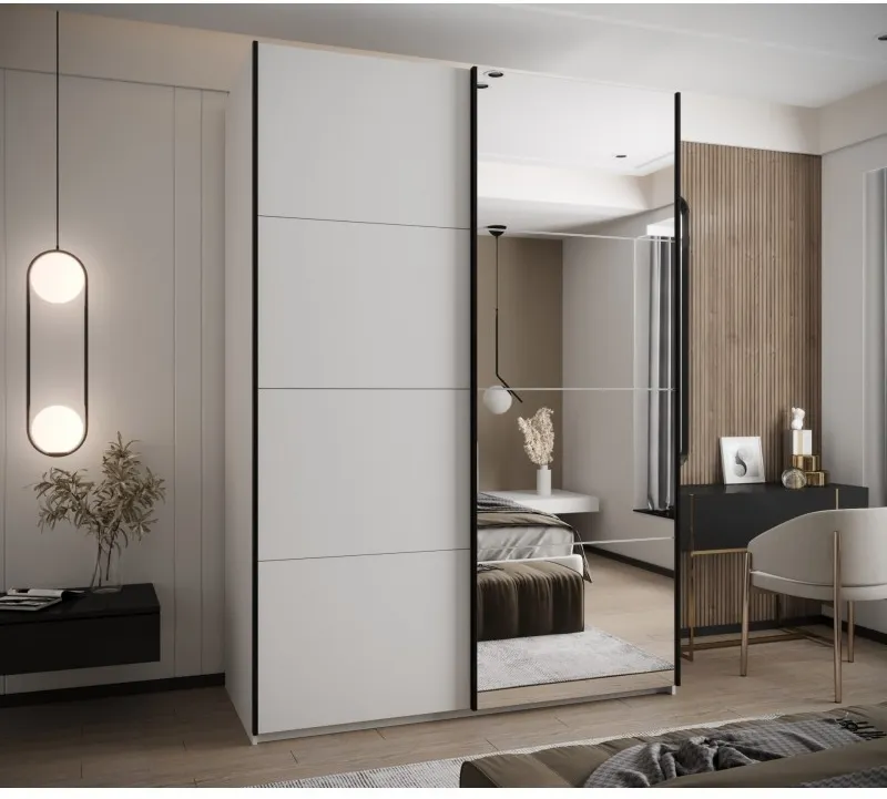 Šatní skříň s posuvnými dveřmi se zrcadlem Lux 3 170