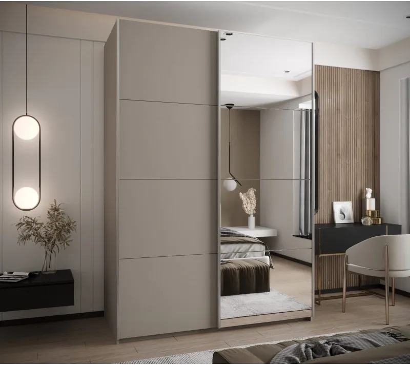 Šatní skříň s posuvnými dveřmi se zrcadlem Lux 3 170