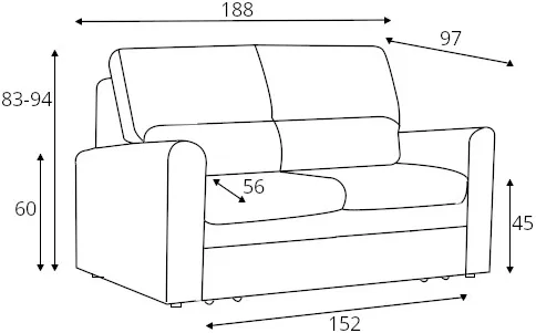 Sofa 3-osobowa Fulla z funkcją spania i pojemnikiem na pościel