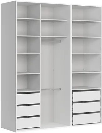 Praktyczna szafa 195 z szufladami do garderoby Flex