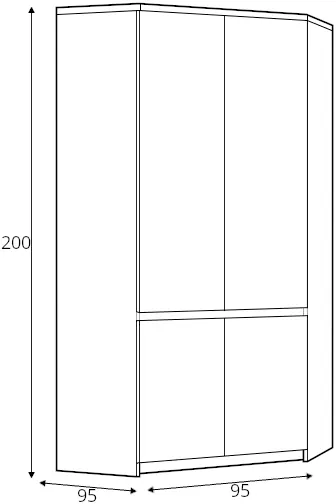 Pojemna szafa narożna do sypialni Fribo