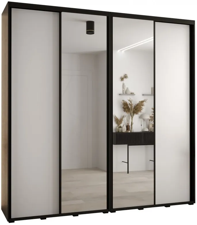 Skriňa s posuvnými dverami so zrkadlom vysoká Davos 3 240 hĺbka 45 cm