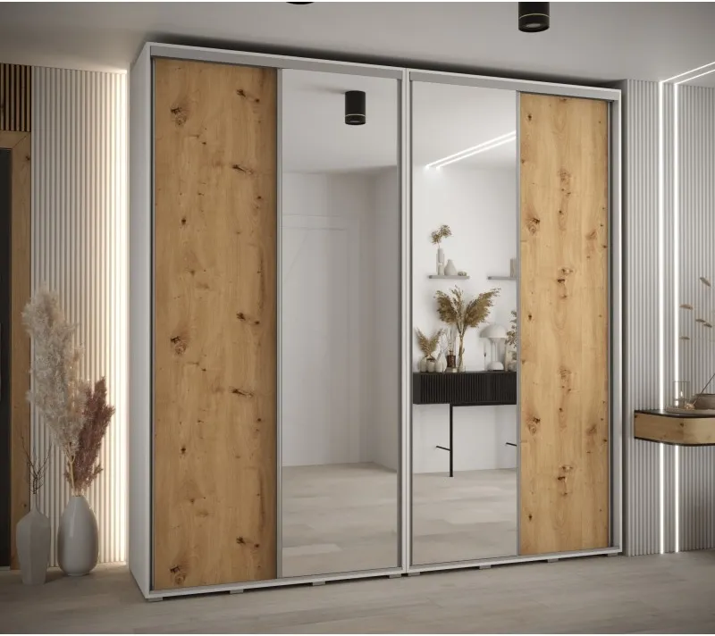 Vysoká šatní skříň s posuvnými dveřmi Davos 3 240, hloubka 45 cm, výška 235,2 cm