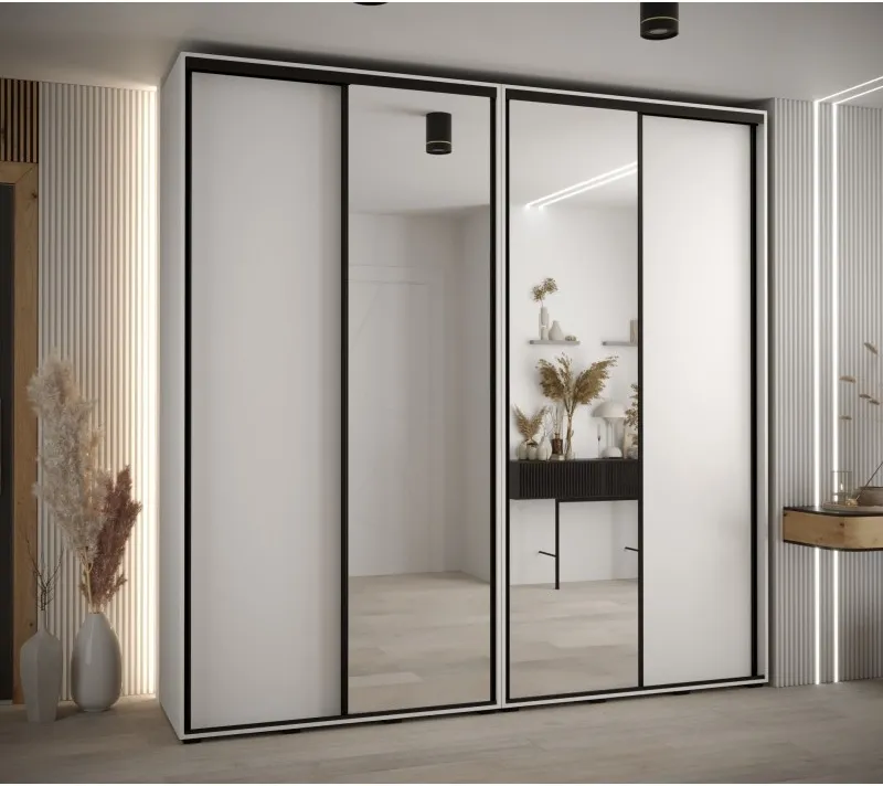 Vysoká šatní skříň s posuvnými dveřmi Davos 3 240, hloubka 45 cm, výška 235,2 cm